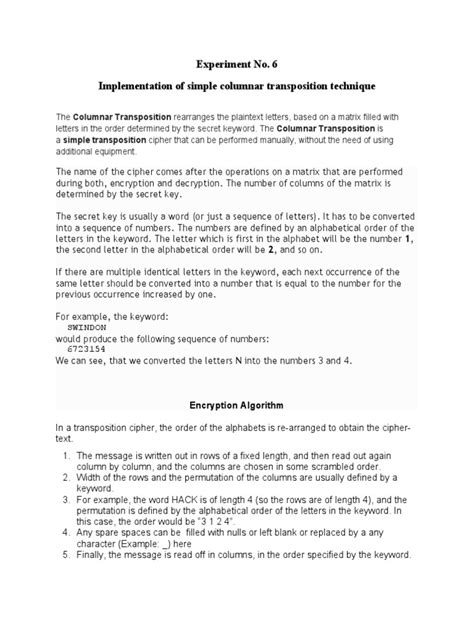 Image result for How to Break Columnar Transposition