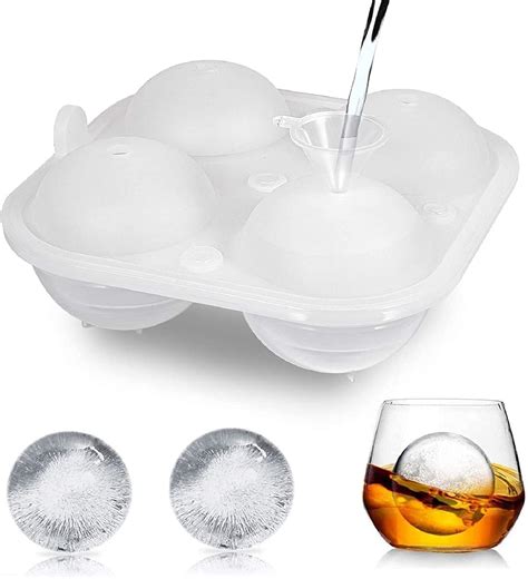 Buy Ice Cube Tray, Large Sphere Mold Silicone, 2.5 Inch Ice Ball Mold ...
