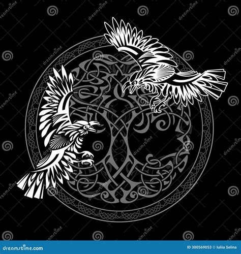 Odin s Celtic Raven stock illustration. Illustration of muninn - 300569053