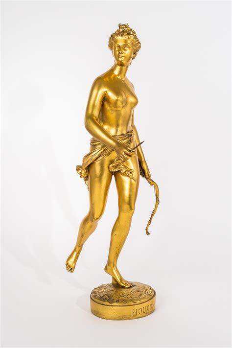19th Century French Gilt Bronze Sculpture of Diana the Huntress at 1stDibs