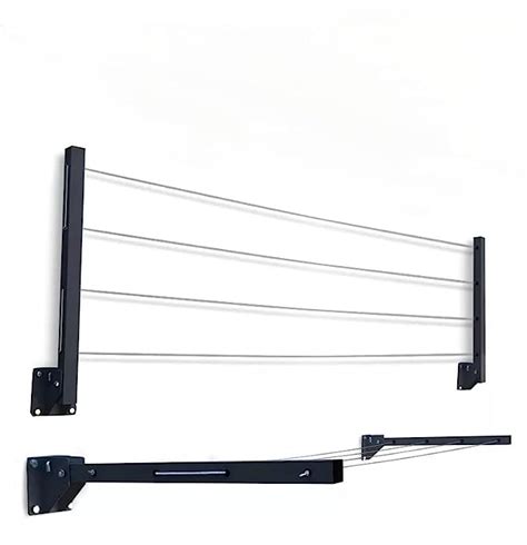 GLITZ® Clothes Drying Stand Space Saving Foldable 4 Wire Metal Wall ...