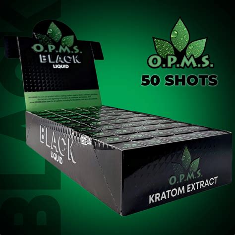 OPMS Black Liquid Kratom Shot – 375mg | 50 Bottles – Vape Mania