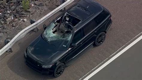 SUV partially crushed by flying tire on Pa. Turnpike's Northeast ...