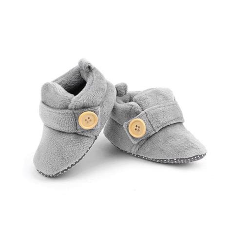 Velvet Soft Base Grey Baby Booties Online-Basics21.in