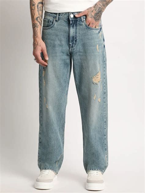 Men Light Blue Solid Mid Rise Straight Fit Jean – Veirdo Co.