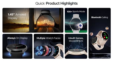 boAt Lunar Peak - Premium 1.45" (3.68 cm) AMOLED Display Smartwatch ...