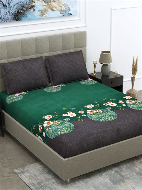 Boutique Bedding Sigma Cotton Satin Glazed Bedsheet with 2 Pillow ...