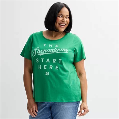 Plus Size Shenanigans Start Here Graphic Tee