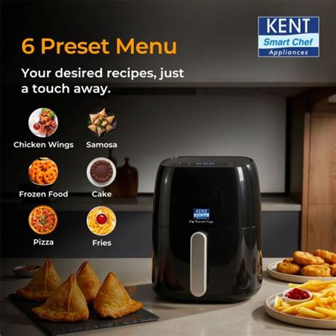 KENT Digi Plus Air Fryer 4L & 1300W | Fry, Grill, Roast & Bake ...