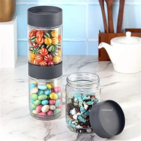 Buy CELLO Modustack Stackable Container Set | PET Plastic Jar with Air ...