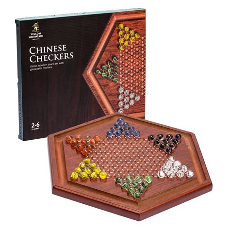 Amazon.com: Yellow Mountain Imports Wooden Chinese Checkers Halma Board ...