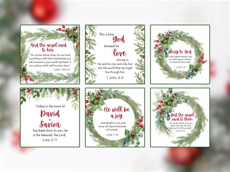 32 Christmas Bible Verses Cards Printable | Christian Christmas Cards ...