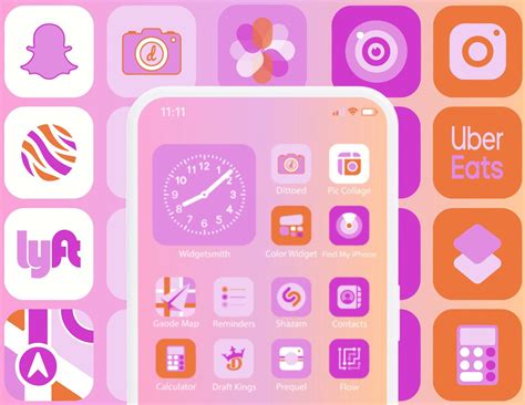 Summer Vibes App Icon Pack 600 - Digital Download - Orange, Purple, and ...