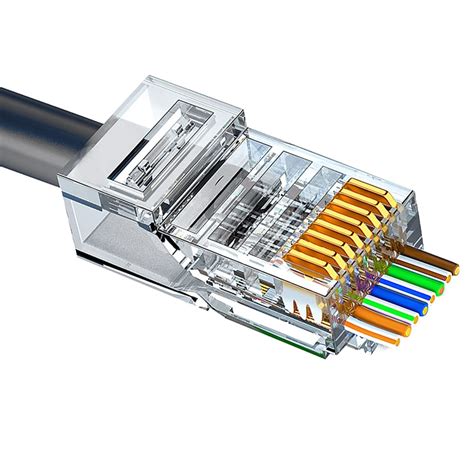 Ercielook RJ45 Ends - Pass Through Cat6 Cat5 RJ45 Connector, 100-Pack ...