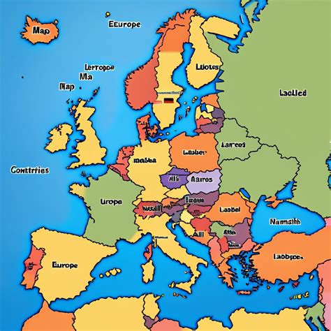 Europe Map with Country Names | Stable Diffusion Online