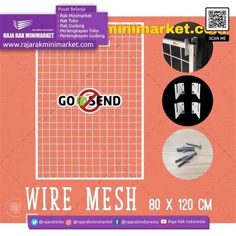 RAM BINGKAI WIREMESH 80×120 CM + H5 WALL PUTIH | RAK MINIMARKET TOKO ...