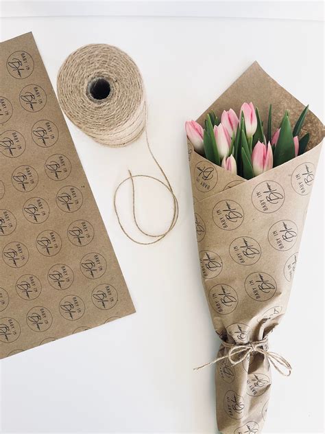 Baby in Bloom | Fresh Flower Bouquet Wraps | Brown Kraft Paper - Etsy ...