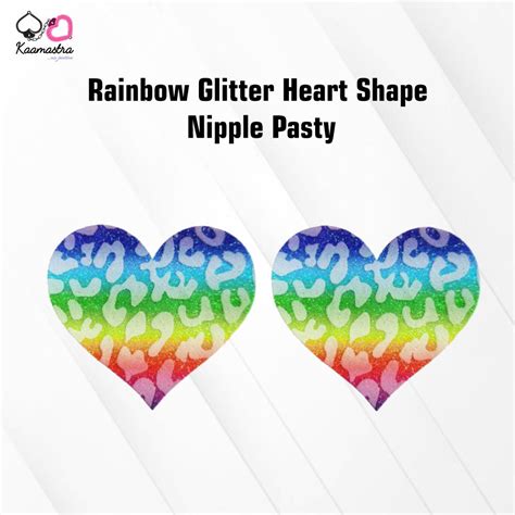 Get Glittery with Rainbow Heart Nipple Pasty – Shop Now – Kaamastra