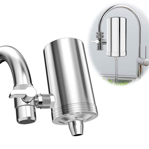Faucet Water Filter, 1200 Gallons Kitchen Water Purifier Stainless ...