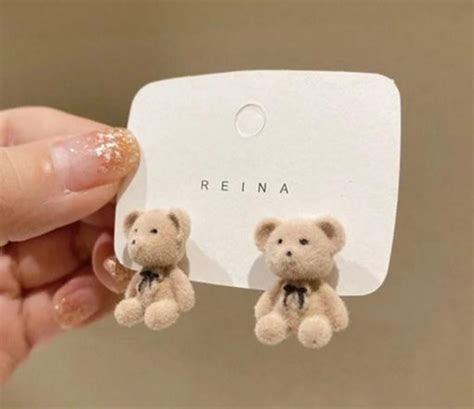 Cute Mini Bear & Bunny Plush Earrings – Dainty Little Shop