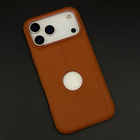 Stitched Leather Logo Cut Mobile Case Cover for iPhone 17 Series ...