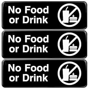Excello Global Products No Food or Drink Sign: Easy to Mount ...