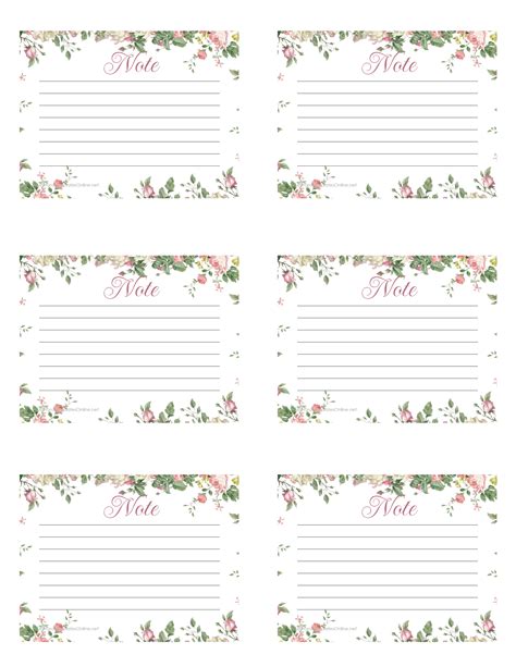 Free Printable Note Cards Templates