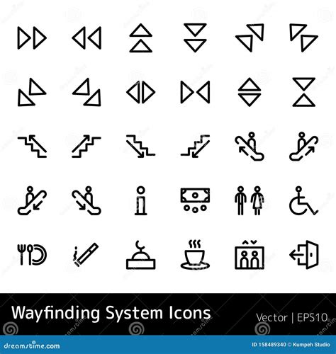 Wayfinding System Signage Mockup Set. Exterior And Interior Way Finding ...