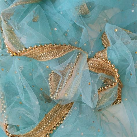 Bridal Blush Blue Stone Net Dupatta – anokherang