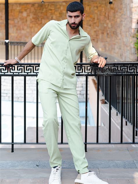 Buy Light Green Oversized Popcorn Texture Co-ord Set online