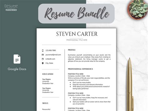 Docs Resume Template - Modern Resume Template Word