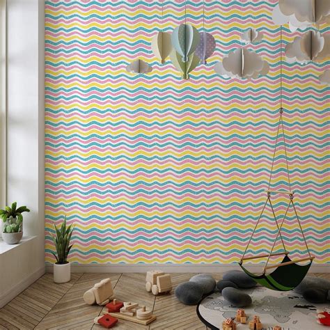 Whimsical Liner Kid's Room Wallpaper - Modern & Playful Design – Paper ...