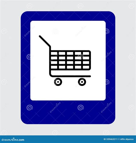 Vector Supermarket Shopping Cart Sign Stock Illustration - Illustration ...