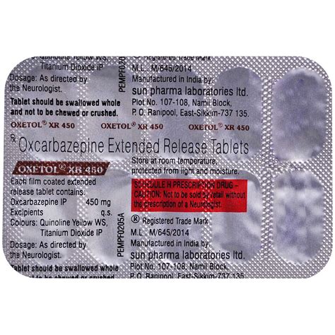 Oxetol XR 450 Tablet | Uses, Side Effects, Price | Apollo Pharmacy