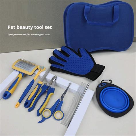8-In-1 Pet Grooming Kit, Daily Care Brush, Comb, Nail Clipper, File ...