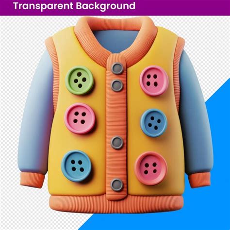 Colorful jacket with buttons on transparent background | Premium AI ...