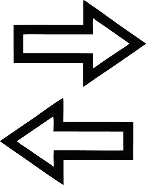 Two black and white arrows pointing in opposite directions, symbolizing ...