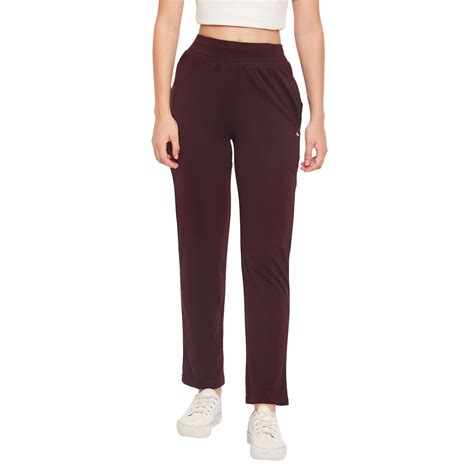 Buy OKANE Women Bargandi Mid-Rise Lounge Pants at Amazon.in