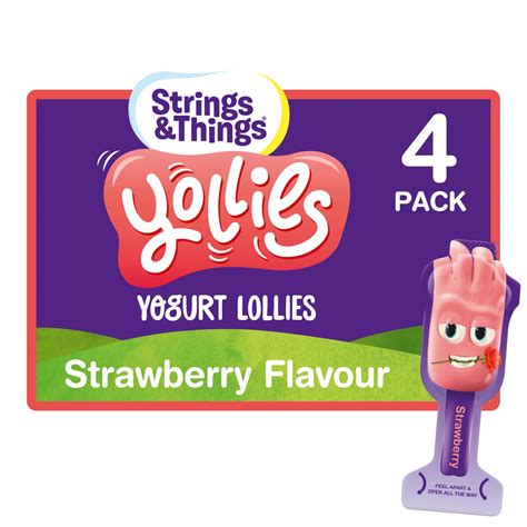 Strings & Things Yollies Yogurt Lollies Strawberry 4 Pack (100 g ...