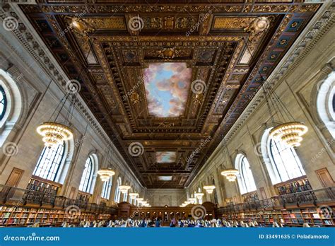 Rose Main Reading Room and Ceiling in New York Public Library, NYC ...