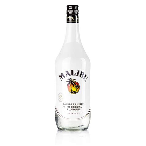 Malibu, minuman keras kelapa dengan rum, 21% vol., 1 liter, Botol ...