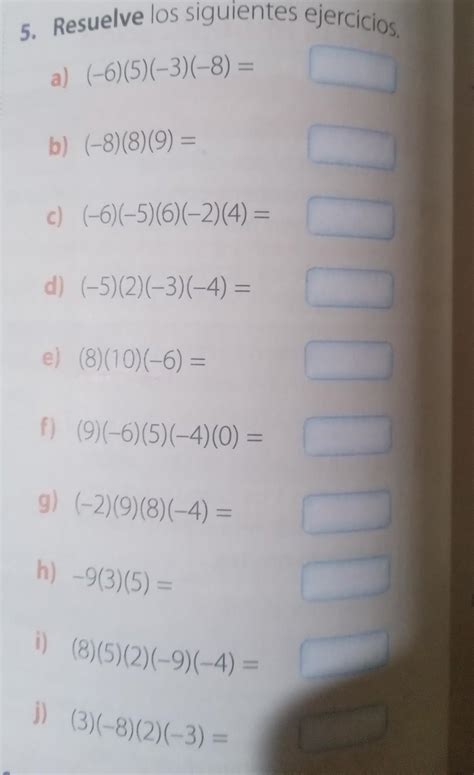 a) (-6)(5)(-3)(-8) = b) (-8)(8)(9) = c) (-6)(-5)(6)(-2)(4) = d) (-5)(2 ...