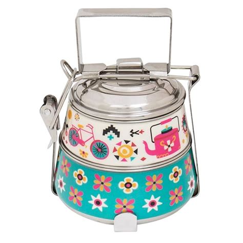 Buy Chumbak Stainless Steel Urban Jungle Lunch Box (Teal) Online at Low ...