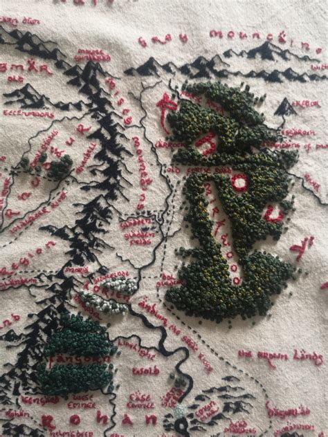 Embroidered The Lord of the Rings Map - Media Chomp