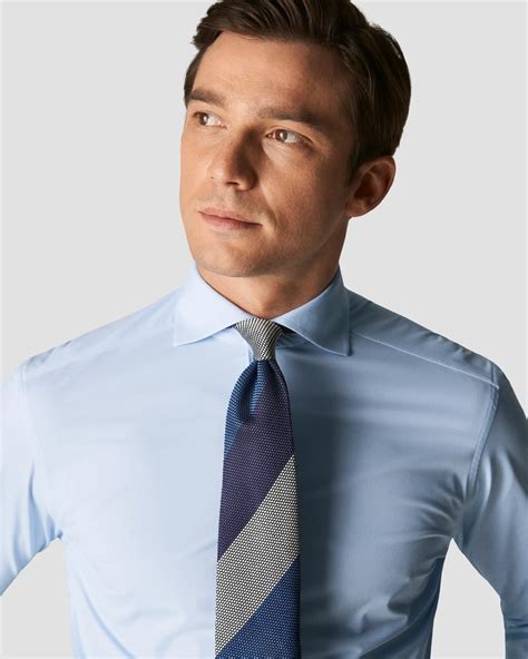 Light Blue Four-Way Stretch Shirt - Eton