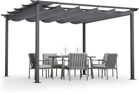HAPPATIO 12' X 12' Pergola Retractable Canopy for India | Ubuy