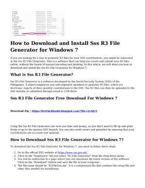 Fillable Online Sss R3 Form Excel Format - Fill Online, Printable ...