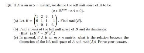 Image result for Left Null Space Example Rectangular Matrix