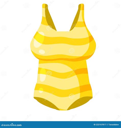 Yellow Bathing Suit. Women Beachwear. Flat Cartoon Illustration Stock ...