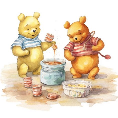 Premium AI Image | Winnie the pooh and pig the honey pot generative ai